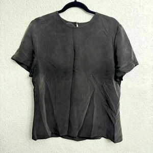 Vintage Chaus Brown 100% Silk Blouse - Size 12